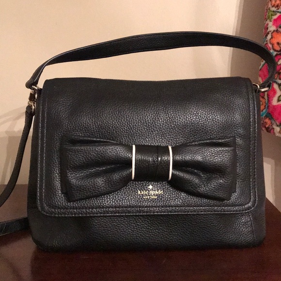 Black Pebble Leather Kate Spade Purse - Picture 1 of 5